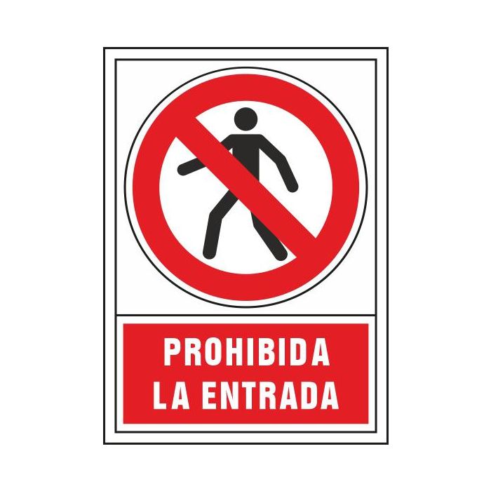 Pictograma Syssa Señal De Prohibicion Prohibida La Entrada En Pvc 245x345 mm