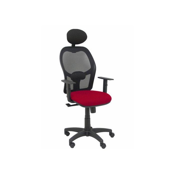 Silla Piqueras Y Crespo Alocen Brazos Regulables Cabecero Fijo Malla Negro Y Asiento Bali Granate