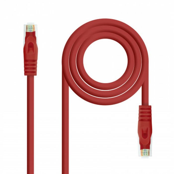 Nanocable Cable de red RJ45 Cat.6A UTP AWG24 Rojo 2.0m - 10.20.1802-R - Libre de halógenos, 500MHz, 10Gbps
