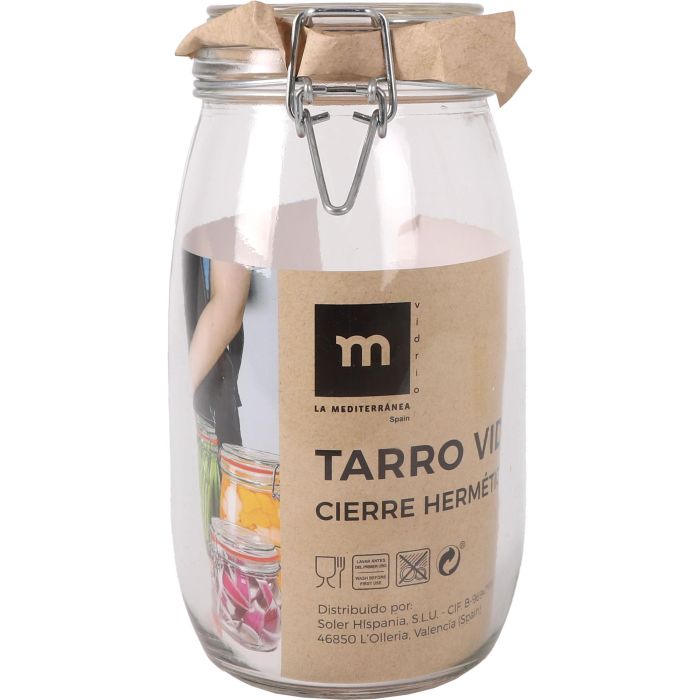 Tarro Hermético de Vidrio con Cierre Clip 1500 ml - La Mediterranea (12 Unidades) 6 Tarro Hermético de Vidrio con Cierre Clip 1500 ml - La Mediterranea (12 Unidades) 6
