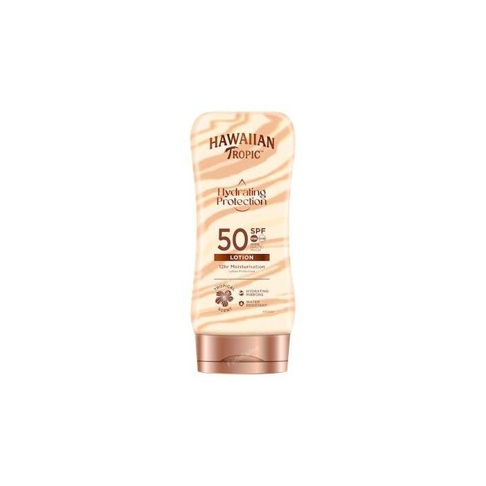 Hawaiian Tropic SILK Protector Solar Corporal Loción Hidratante SPF50 Resistente al Agua 12H UVA/UVB con Proteínas de Seda 180 ml