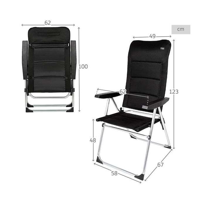 Silla de playa aluminio plegable acolchado deluxe multiposiciones 49x67x123cm 3 Silla de playa aluminio plegable acolchado deluxe multiposiciones 49x67x123cm 3