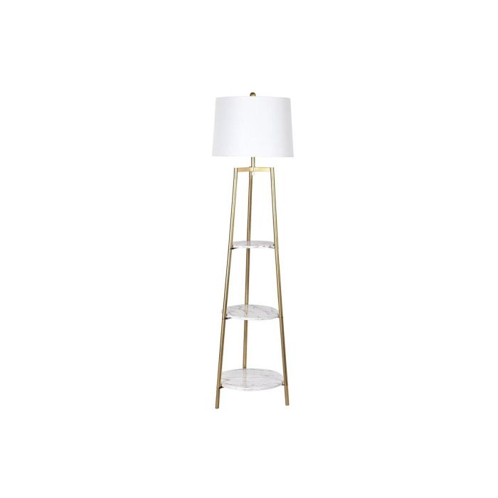 DKD Home Decor Lámpara de Pie Moderna con Estantería, Materiales Metal y MDF, Acabados en Dorado y Blanco, Dimensiones 41x156x41 cm 2 DKD Home Decor Lámpara de Pie Moderna con Estantería, Materiales Metal y MDF, Acabados en Dorado y Blanco, Dimensiones 41x156x41 cm 2