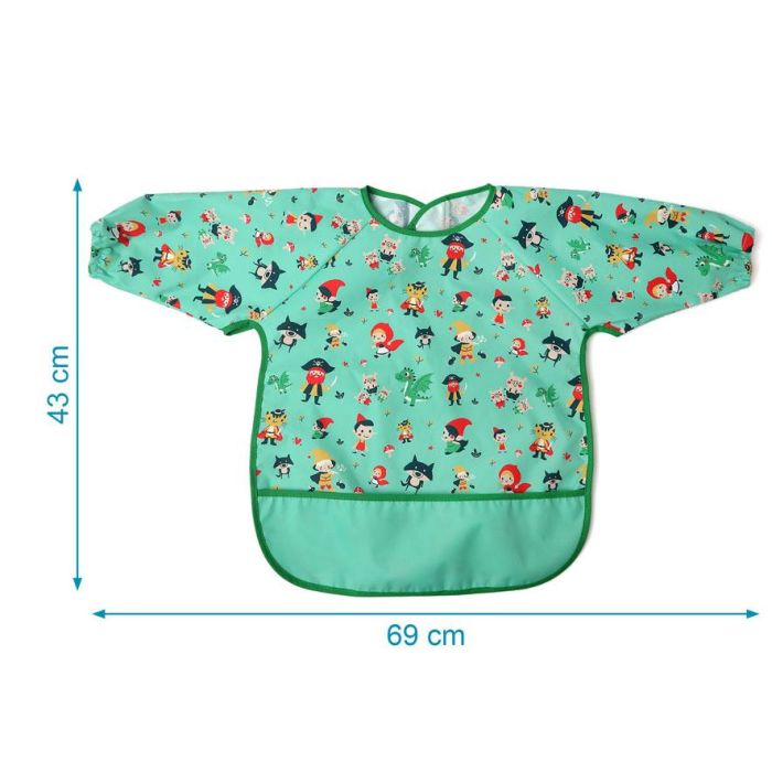 Babero Impermeable Con Mangas Verde 3