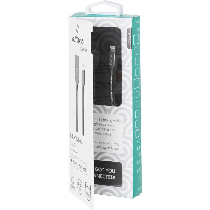 eSTUFF Lightning Cable MFI 0,5m Gunmetal 3 eSTUFF Lightning Cable MFI 0,5m Gunmetal 3