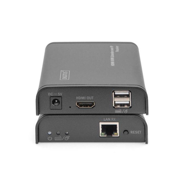 Digitus DS-55202 Extensor HDMI KVM IP Set FullHD/60Hz 120m con Transmisor y Receptor, Alcance hasta 80m Cat5/5e/6 2