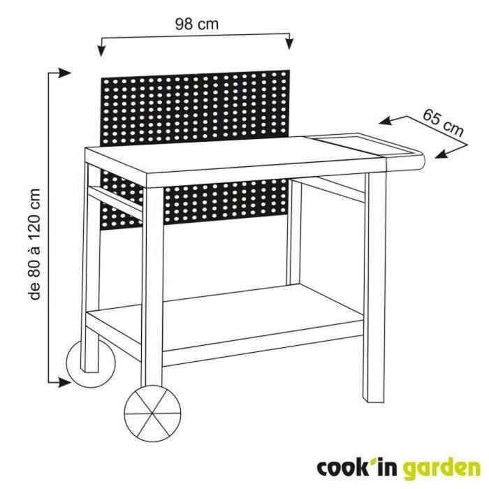 Cook'In Garden WT051T - Carrito de Servicio Reva 80 - 100% Metal 1