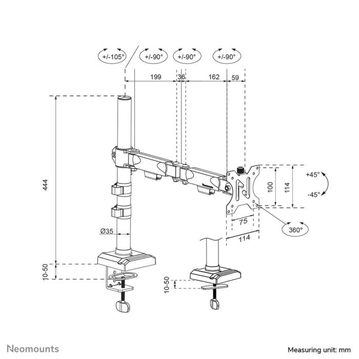 Soporte de Mesa para Pantalla Neomounts DS60-600BL1 10" 32" 14 Soporte de Mesa para Pantalla Neomounts DS60-600BL1 10" 32" 14