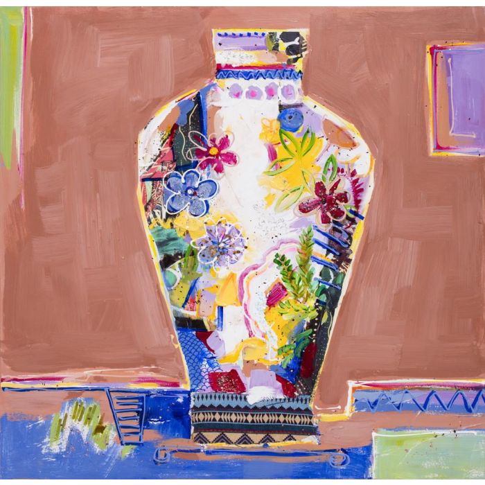 DKD Home Decor Cuadro Moderno Multicolor 80 x 80 cm (2 Unidades) Pintado a Mano en Lienzo y Pino 1