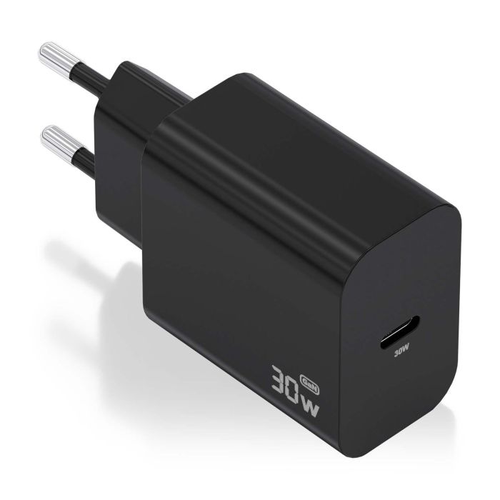 CARGADOR USB PARED AISENS GAN 30W USB-C PD3.0 NEGRO