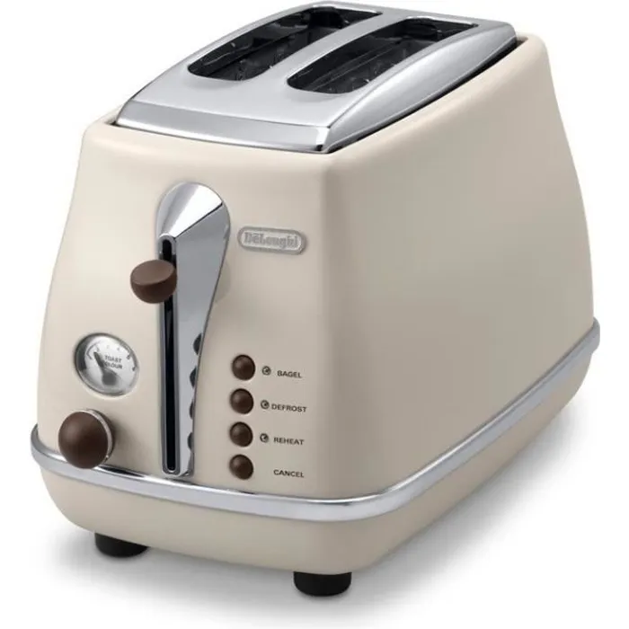 Delonghi Tostadora Icona Vintage CTOV 2103.BG, 900W, 2 rebanadas, 6 posiciones de dorado, funciones descongelación y cancelación, color beige y chocolate 0 Delonghi Tostadora Icona Vintage CTOV 2103.BG, 900W, 2 rebanadas, 6 posiciones de dorado, funciones descongelación y cancelación, color beige y chocolate 0
