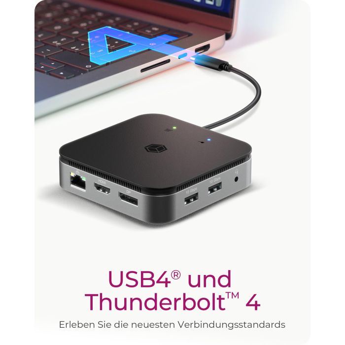 ICY BOX IB-DK408-C41 DockingStation USB4/Thunderbolt 4 7-en-1 con Power Delivery 60W para PC/Mac 2