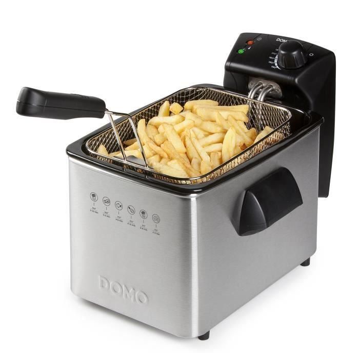Domo DO465FR Freidora Eléctrica Semiprofesional 4L, 3000W, Acero Inoxidable, Tanque Extraíble, Termostato Ajustable y Tapa con Ventana 2 Domo DO465FR Freidora Eléctrica Semiprofesional 4L, 3000W, Acero Inoxidable, Tanque Extraíble, Termostato Ajustable y Tapa con Ventana 2