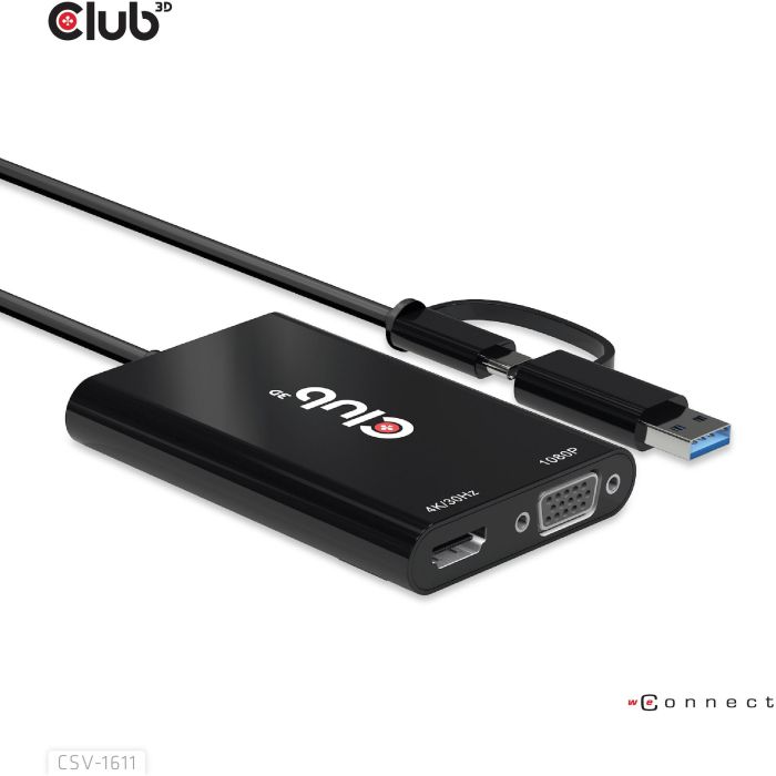 Club3D Adapter USB Typ C/A > HDMI / VGA St/Bu 9 Club3D Adapter USB Typ C/A > HDMI / VGA St/Bu 9