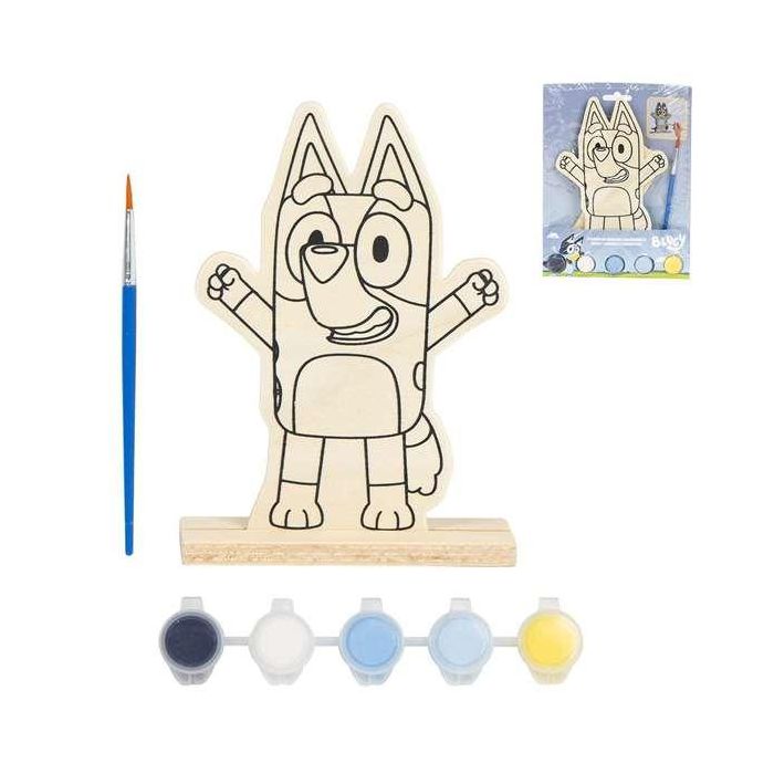Cerdá Figuras Coloreables de Madera Bluey para Pintar y Decorar - Manualidades Creativas Niños 3+ años - Medidas 14x18x5 cm, Tono Azul 1