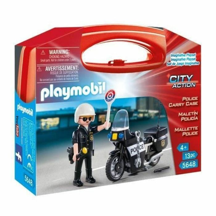 Playmobil PL5648 Maleta de Policía Motorista para Niño, 13 piezas, +4 años 7
