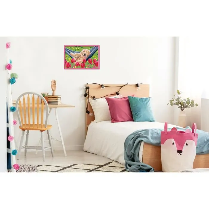 Ravensburger 25852 Kit de Pintura por Números CreArt Kids Labrador y Tulipanes (31 x 21 cm) a partir de 7 años 3