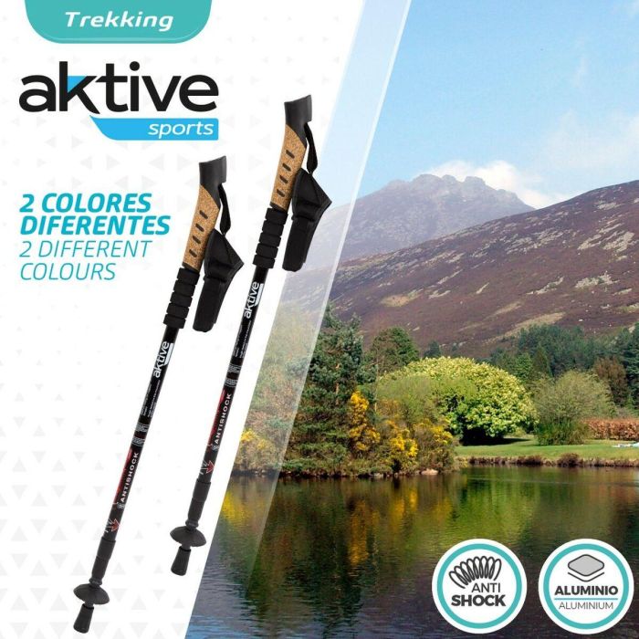 Set de 2 bastones de trekking Aktive 5 x 135 x 5 cm (6 Unidades) 4 Set de 2 bastones de trekking Aktive 5 x 135 x 5 cm (6 Unidades) 4