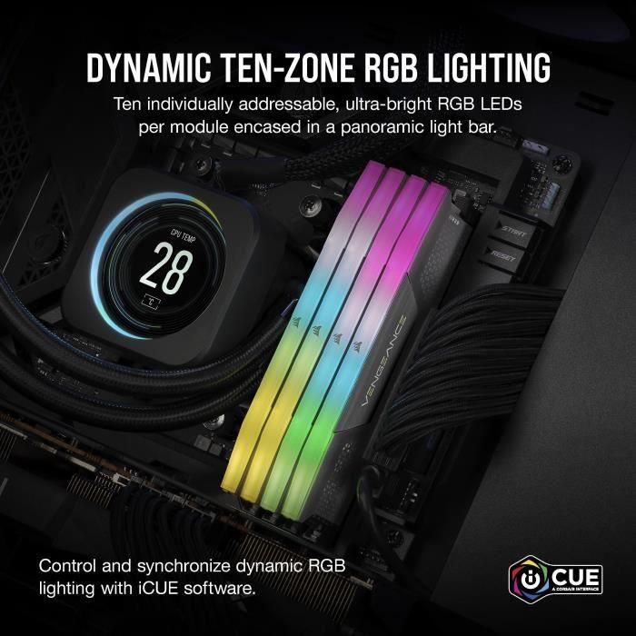 Corsair Vengeance RGB DDR5 32GB (2x16GB) 6000MHz CL36 AMD EXPO & Intel XMP - CMH32GX5M2E6000Z36 3 Corsair Vengeance RGB DDR5 32GB (2x16GB) 6000MHz CL36 AMD EXPO & Intel XMP - CMH32GX5M2E6000Z36 3