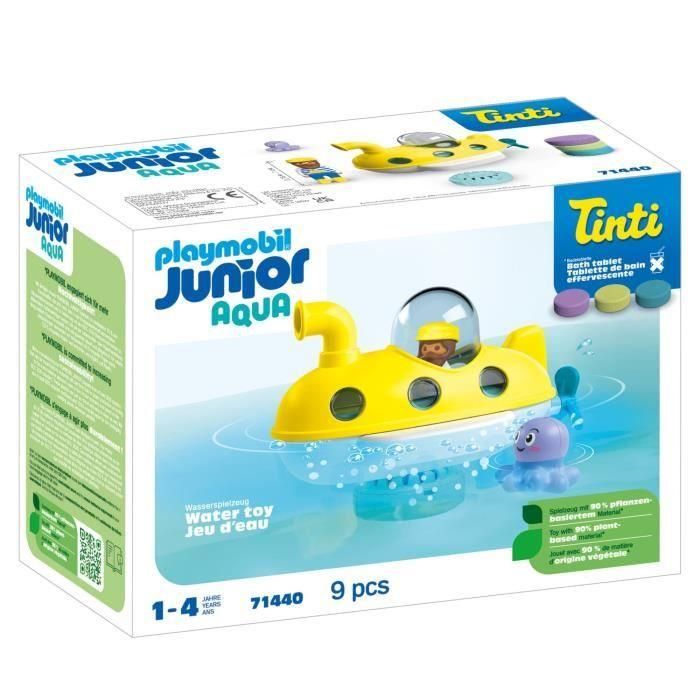 Playmobil 71440 Set de Baño Submarino Junior Tinti, 3 Pastillas de Colores que tiñen el Agua para Niños +12 meses