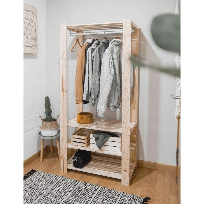 Astigarraga Kit vestidor Evolution 76,5 x 38,5 x 174,5 cm en madera de pino macizo 1