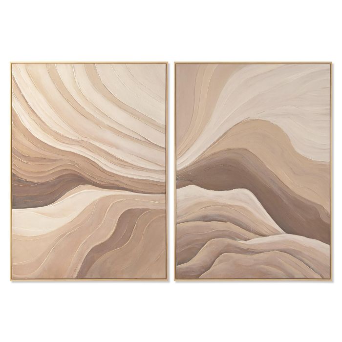 DKD Home Decor Cuadro Moderno Lienzo Pintado a Mano Marron Beige 143x103x4 cm DKD Home Decor Cuadro Moderno Lienzo Pintado a Mano Marron Beige 143x103x4 cm