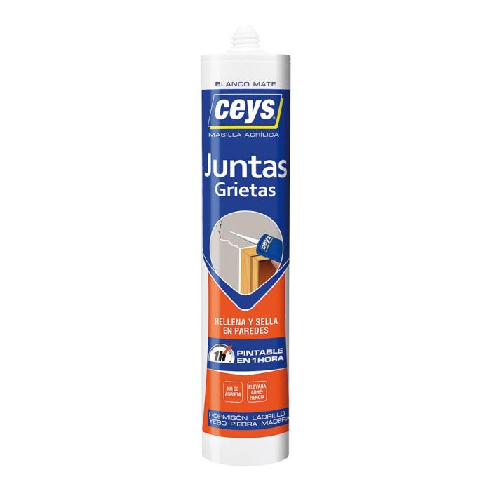 Ceys Masilla acrílica juntas grietas blanco 280 ml cartucho 505602 0 Ceys Masilla acrílica juntas grietas blanco 280 ml cartucho 505602 0