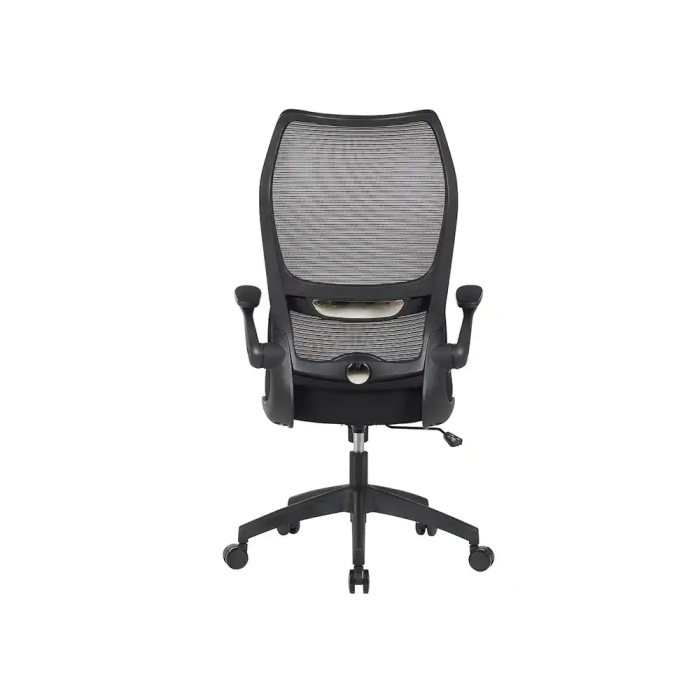 Q-connect Silla de Oficina Ergonómica Catania con Respaldo de Malla, Reposabrazos Abatibles y Ruedas Premium, Altura Máx 1230mm, Color Negro 4