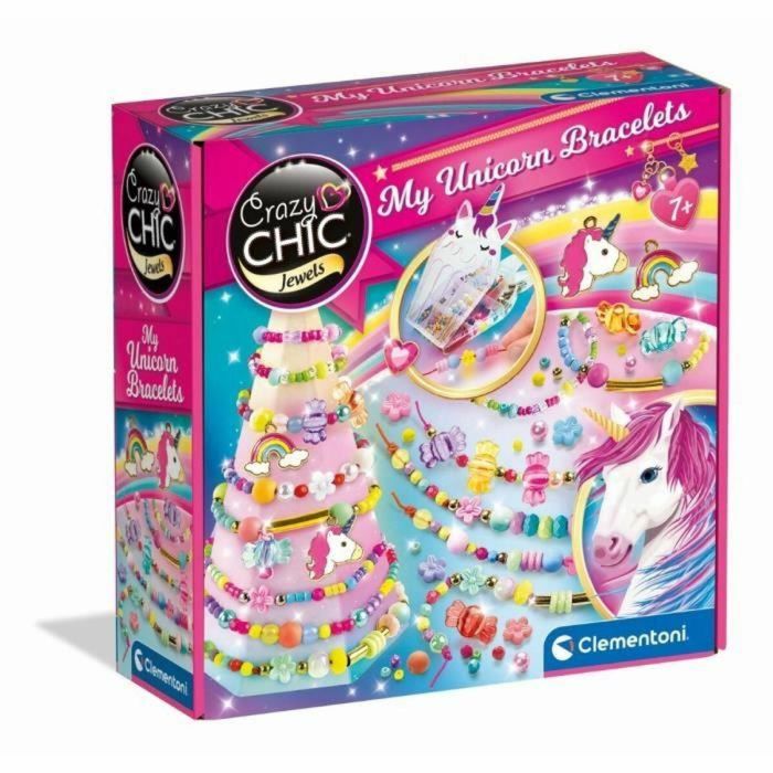 Clementoni CLE8005125187928 Crazy Chic - Caja Creativa Unicornio - Kit para hacer pulseras con pedrería, dijes y pompones +7 años Clementoni CLE8005125187928 Crazy Chic - Caja Creativa Unicornio - Kit para hacer pulseras con pedrería, dijes y pompones +7 años
