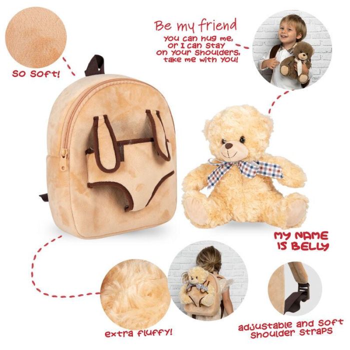 Mochila + peluche Oso Belly 26cm 3