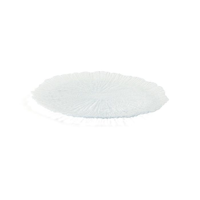 Quid Plato Presentación Vidrio Mar De Viento 32 cm Transparente con Relieves Orgánicos (6 Unidades)