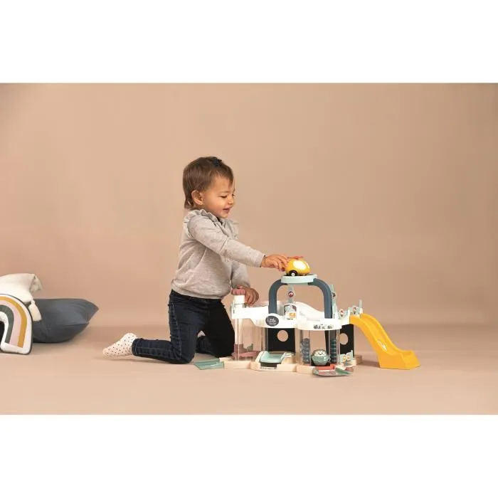 Smoby Ls Primer Garaje con Ascensor Mágico, Lavadero, Puente de Reparación y Helipuerto para Niños 4