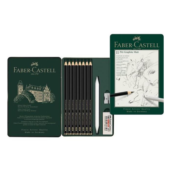 FABER-CASTELL Set Pitt Graphite Matt 11er Metalletui 1 FABER-CASTELL Set Pitt Graphite Matt 11er Metalletui 1