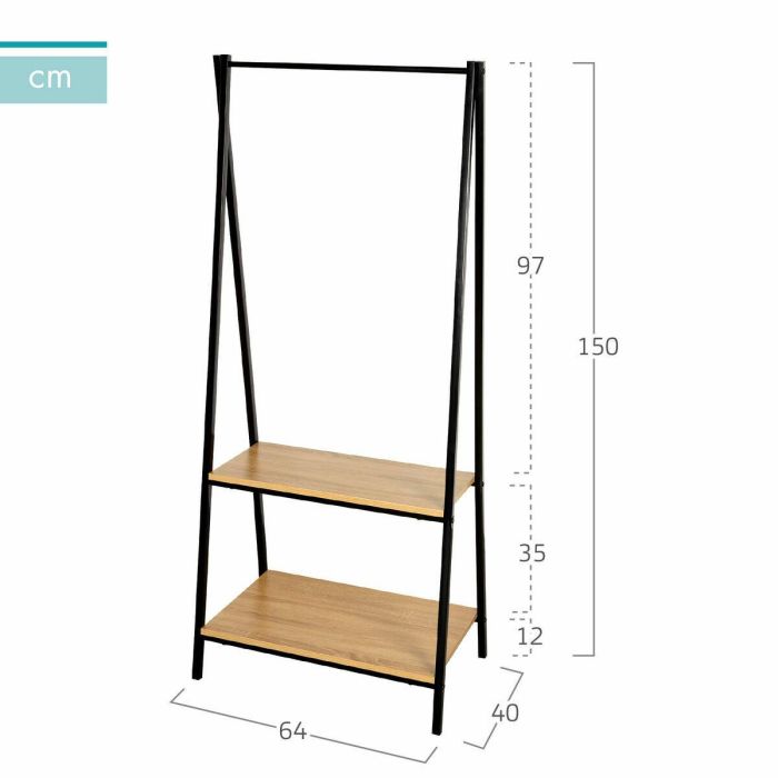 Perchero con Balda Max Home Acero Melamina Aglomerado Minimalista 64 x 150 x 40 cm 3