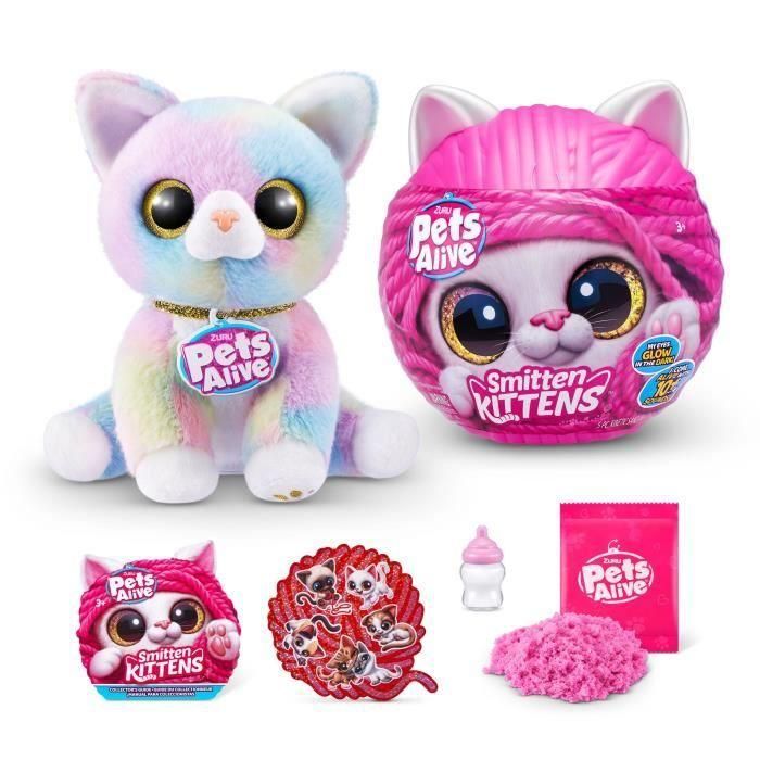 Peluches Interactivos - ZURU - Smitten Kittens S1 - 8 gatitos para coleccionar con sonidos y biberón 4