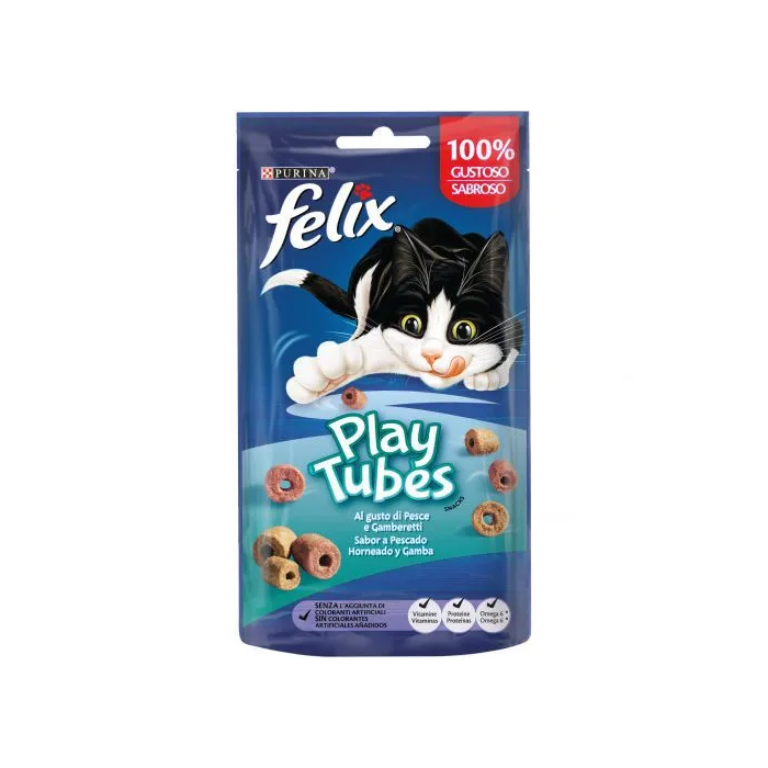 Purina Felix Feline Play Tubes Pescado Y Gambas 8x50 gr