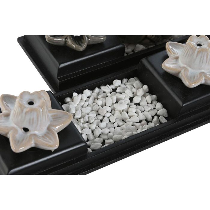 DKD Home Decor Soporte Incienso Oriental Buda Gris Blanco Cerámica MDF 24 x 8 x 14 cm (2 Unidades) 3