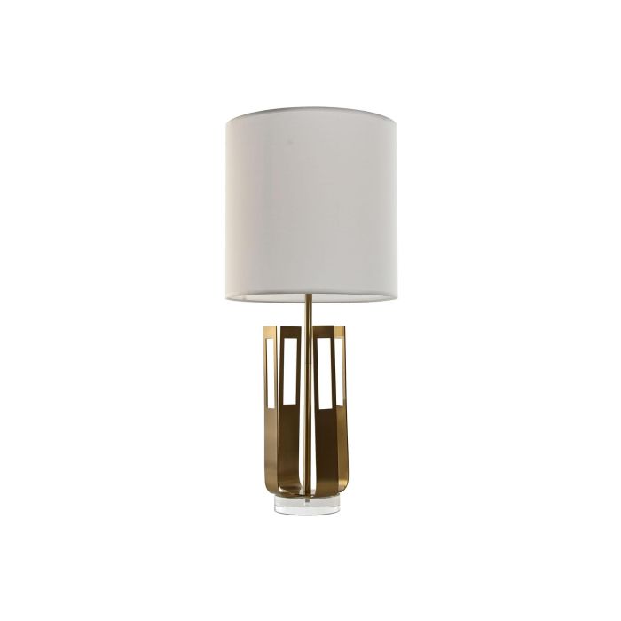 DKD Home Decor Lámpara Sobremesa Moderno Dorado Blanco Hierro Acrílico Algodón 35 x 78 x 35 cm 5