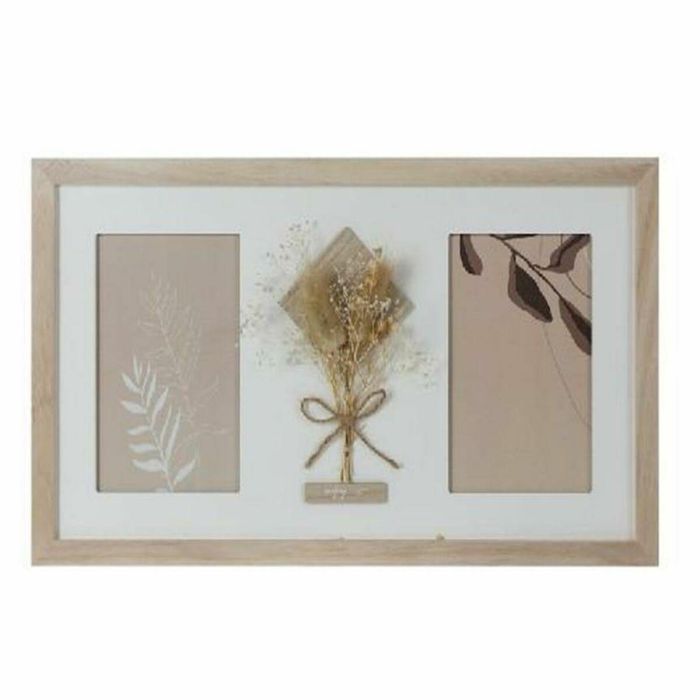 Marco Multifoto Shabby DKD Home Decor Natural Blanco 1.2 x 22 x 39 cm