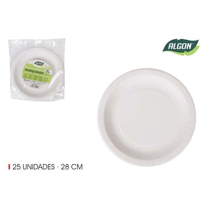 Set 25 Platos Red Cart Natural 28 cm Algon (15 Unidades) Set 25 Platos Red Cart Natural 28 cm Algon (15 Unidades)