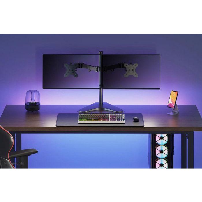 Neomounts Full Motion Dual Desk Stand For Two 10-32" Monitor Screens, Height Adjustable - Black 8 Neomounts Full Motion Dual Desk Stand For Two 10-32" Monitor Screens, Height Adjustable - Black 8