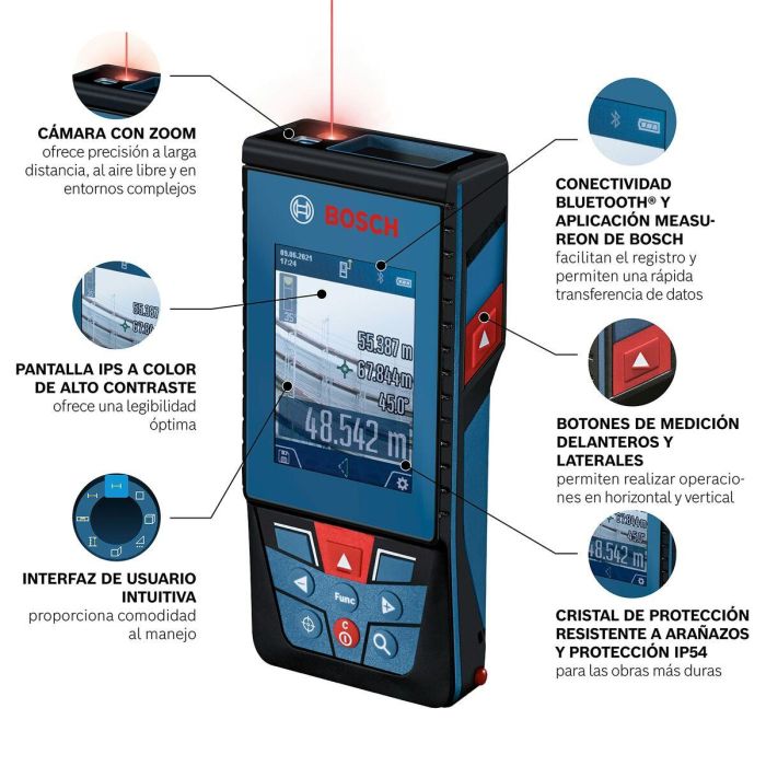 Bosch Professional GLM 100-25 C Telémetro Láser 100m con Pantalla Color IPS 2.8", Visor Digital, Bluetooth e IP54 5 Bosch Professional GLM 100-25 C Telémetro Láser 100m con Pantalla Color IPS 2.8", Visor Digital, Bluetooth e IP54 5
