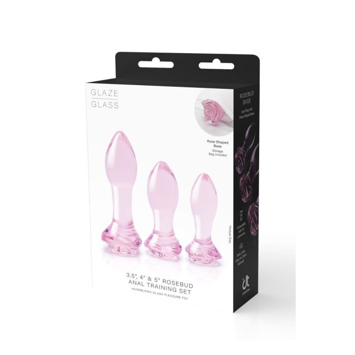 Plug Anal Dream Toys Glaze Rosa 3 Piezas 1 Plug Anal Dream Toys Glaze Rosa 3 Piezas 1