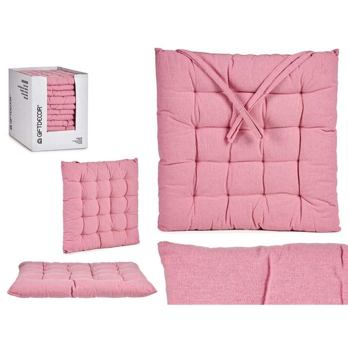 Giftdecor Cojín Silla Liso Rosa 40x5.5x40 cm (Set de 12)