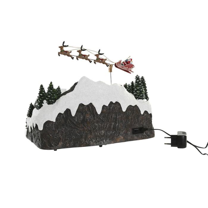 DKD Home Decor Ciudad Navidad Tradicional con Movimiento Musical, Luces LED y Acabado Multicolor de Resina 26.5x29x38 cm 2