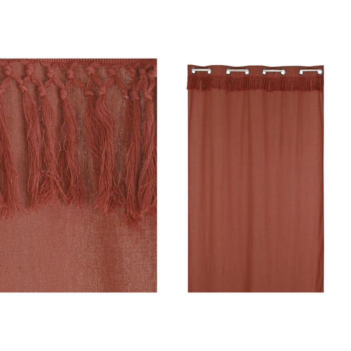 DKD Home Decor Cortina Estilo Boho Colección Fleky23 de Poliéster y Algodón Reciclado para Decoración del Hogar Color Terracota Medidas 260 cm Alto x 140 cm Ancho DKD Home Decor Cortina Estilo Boho Colección Fleky23 de Poliéster y Algodón Reciclado para Decoración del Hogar Color Terracota Medidas 260 cm Alto x 140 cm Ancho