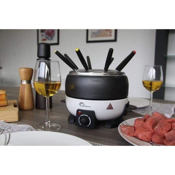 Máquina de fondue - LITTLE BALANCE - HAPPY - 800 W - 2 L - 8 personas - Blanco / Negro 2