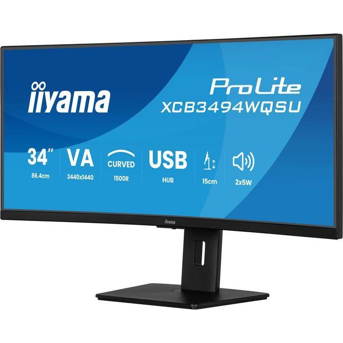 Iiyama XCB3494WQSU-B1 Monitor curvo de 34" UWQHD, panel VA, 21:9, flicker-free, luz azul reducida 4 Iiyama XCB3494WQSU-B1 Monitor curvo de 34" UWQHD, panel VA, 21:9, flicker-free, luz azul reducida 4