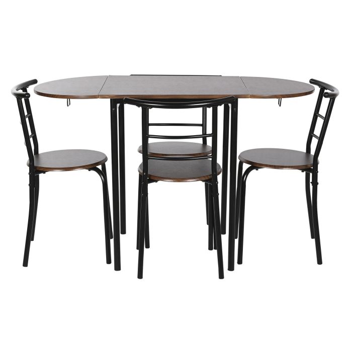 DKD Home Decor Mesa Negro Marron MDF Metal 55 x 78 x 121 cm Set de 5 4