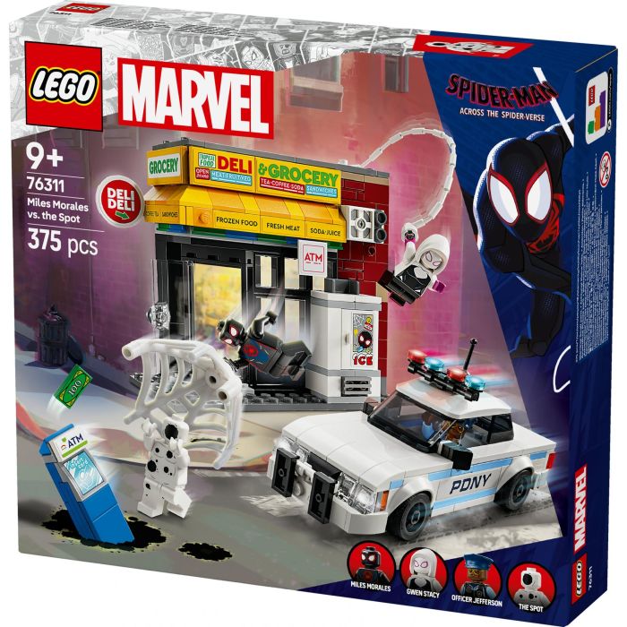 LEGO 76311 Marvel Spider-Verse: Miles Morales vs. The Smudge - Juego de Construcción para Niños 9+ años 10